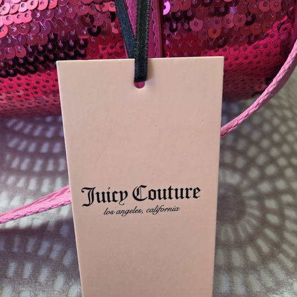 Juicy Couture Mini Barrell Fuchsia Sequin Crossbody Bag NWT - Picture 5 of 14